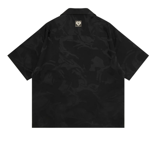 香港直郵 Aape 男裝 26春夏 AAPENOW 猿人徽章字母刺繡舒適休閒迷彩短袖襯衫 8567