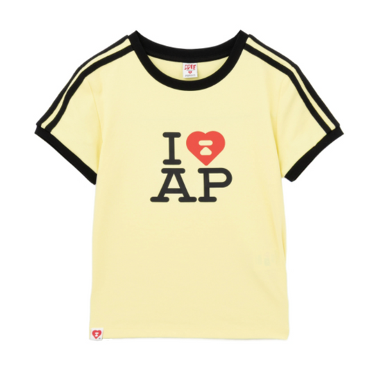 APEE 26春夏女款拼色愛心字母印花T卹 386