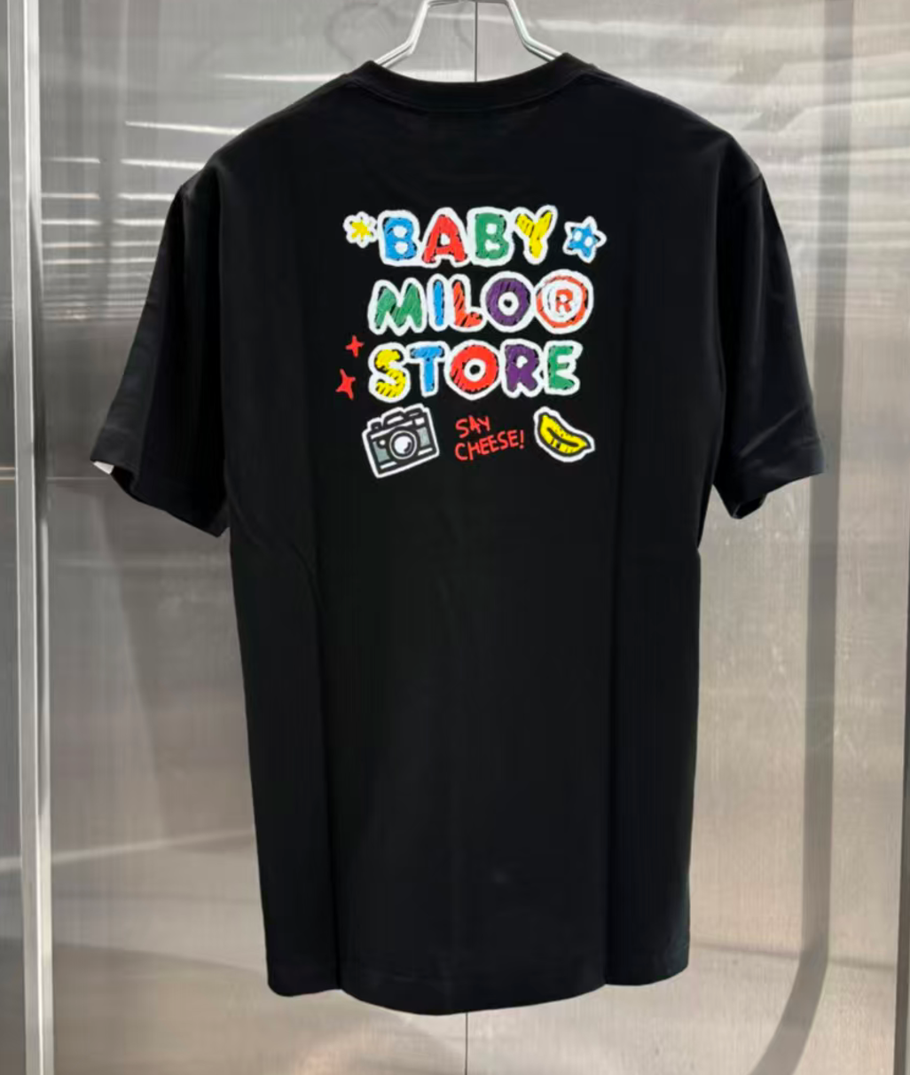 香港直郵 專櫃正品 BABY MILO STORE 26春夏 女 攝影小猴彩色塗鴉字母印花短袖T0466