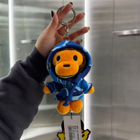 BABY MILO STORE 迷彩衛衣卡通小猴公仔鑰匙扣掛飾4435