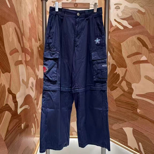 香港直郵 Aape 26秋冬 女 水洗做舊可拆卸兩穿迷彩工裝長短褲D672