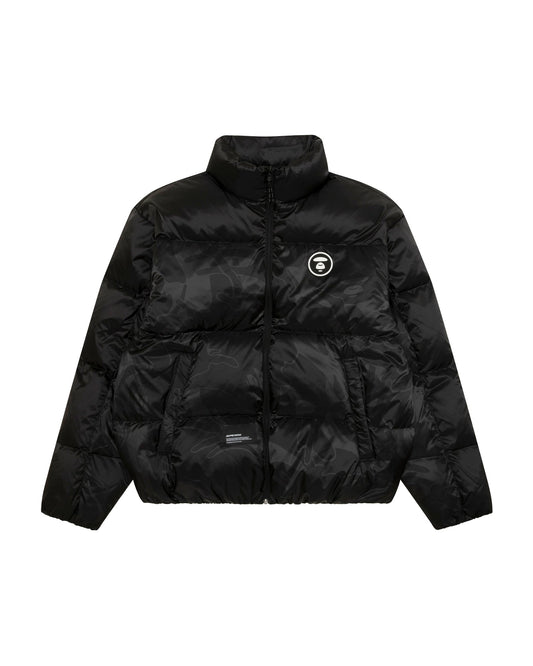 香港直郵 Aape 26秋冬 猿人徽章暗紋迷彩拼接立領羽絨服外套7788 AAPDNM7788XXR