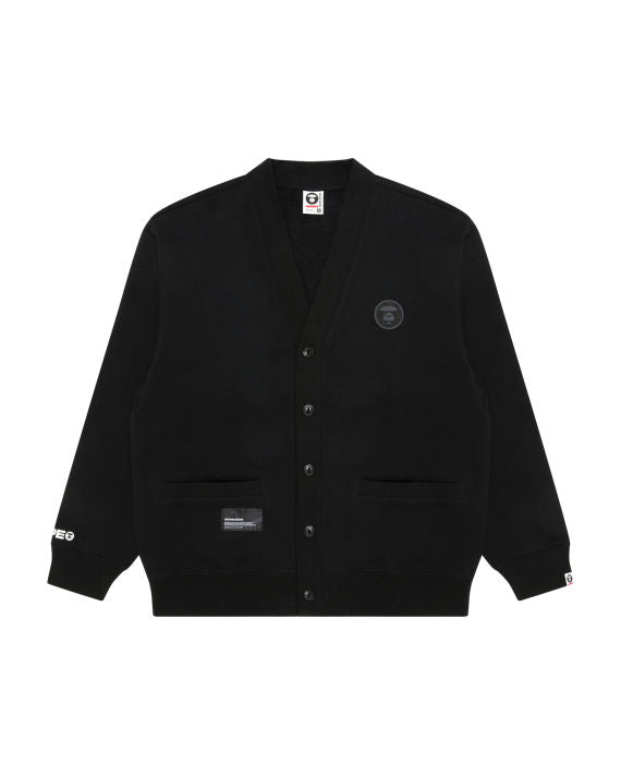 AAPE Moonface sweat cotton cardigan 23 男裝 秋冬 薄絨猿顏徽章刺繡V領紐扣衛衣開衫外套A317XAL