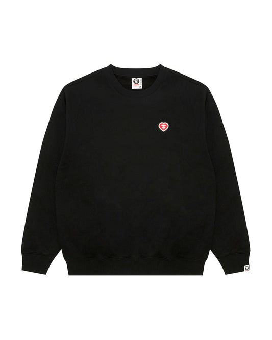 香港直郵 Aape 26秋冬 心型猿人刺繡圓領加絨簡約質感衛衣D376 AAPSWMD376XXR