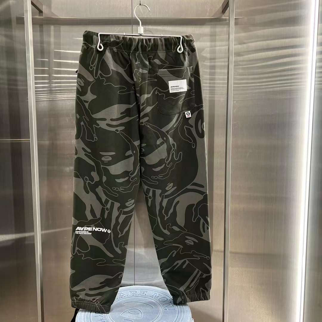 AAPE 23 男裝 秋冬 猿顏徽章迷彩字母刺繡抽繩休閑長褲 A626XXL