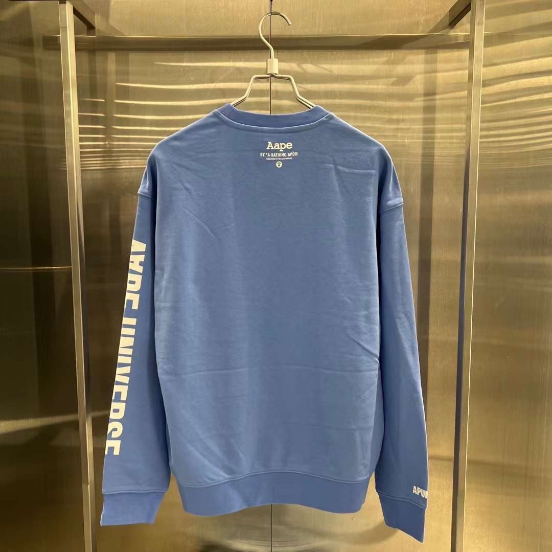 Aape 23 男裝 秋冬 猿顏迷彩印花字母圖案休閑圓領衛衣 A322XXL