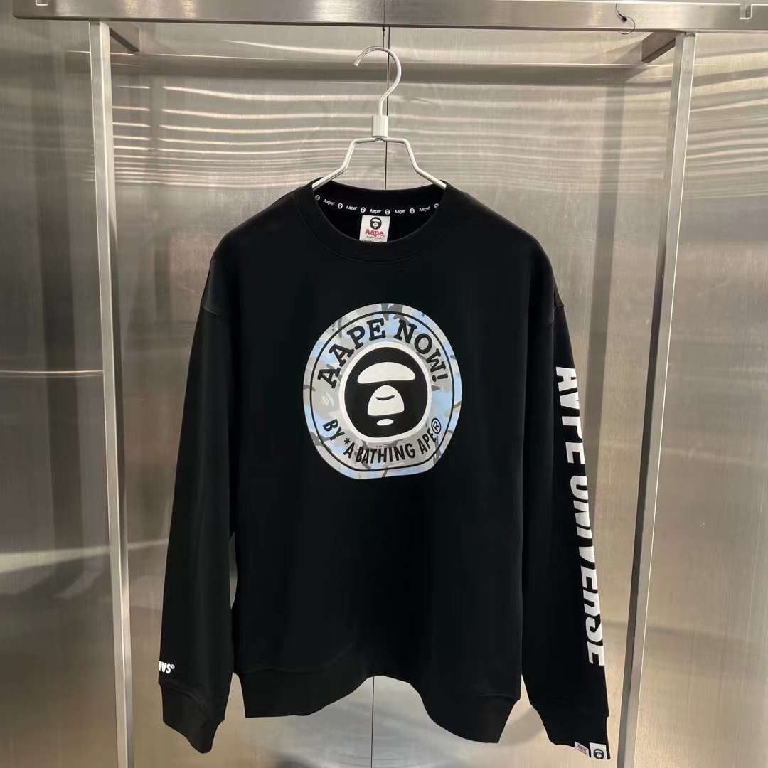 Aape 23 男裝 秋冬 猿顏迷彩印花字母圖案休閑圓領衛衣 A322XXL