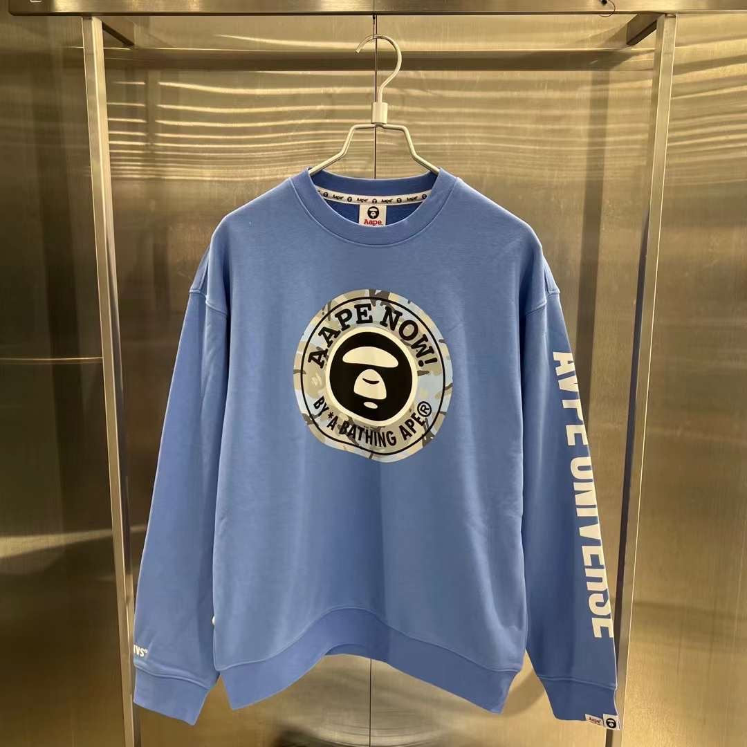 Aape 23 男裝 秋冬 猿顏迷彩印花字母圖案休閑圓領衛衣 A322XXL