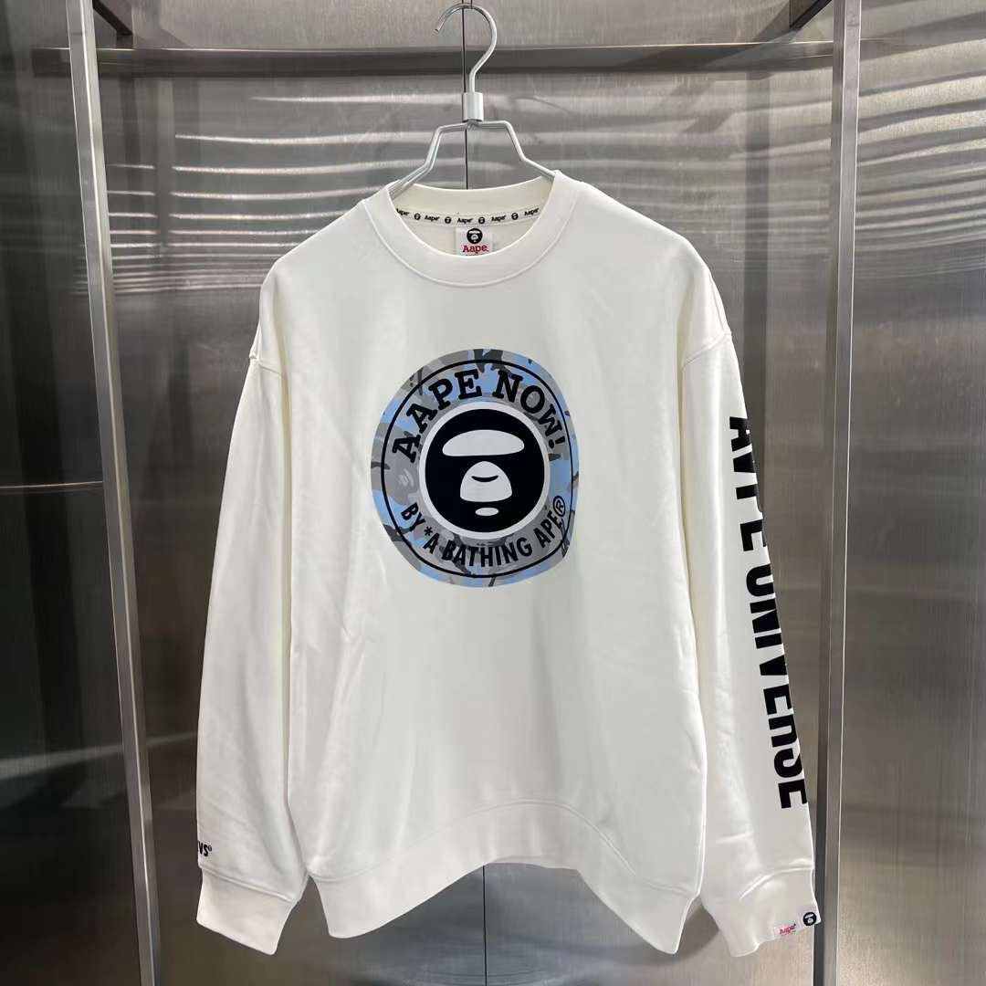 Aape 23 男裝 秋冬 猿顏迷彩印花字母圖案休閑圓領衛衣 A322XXL