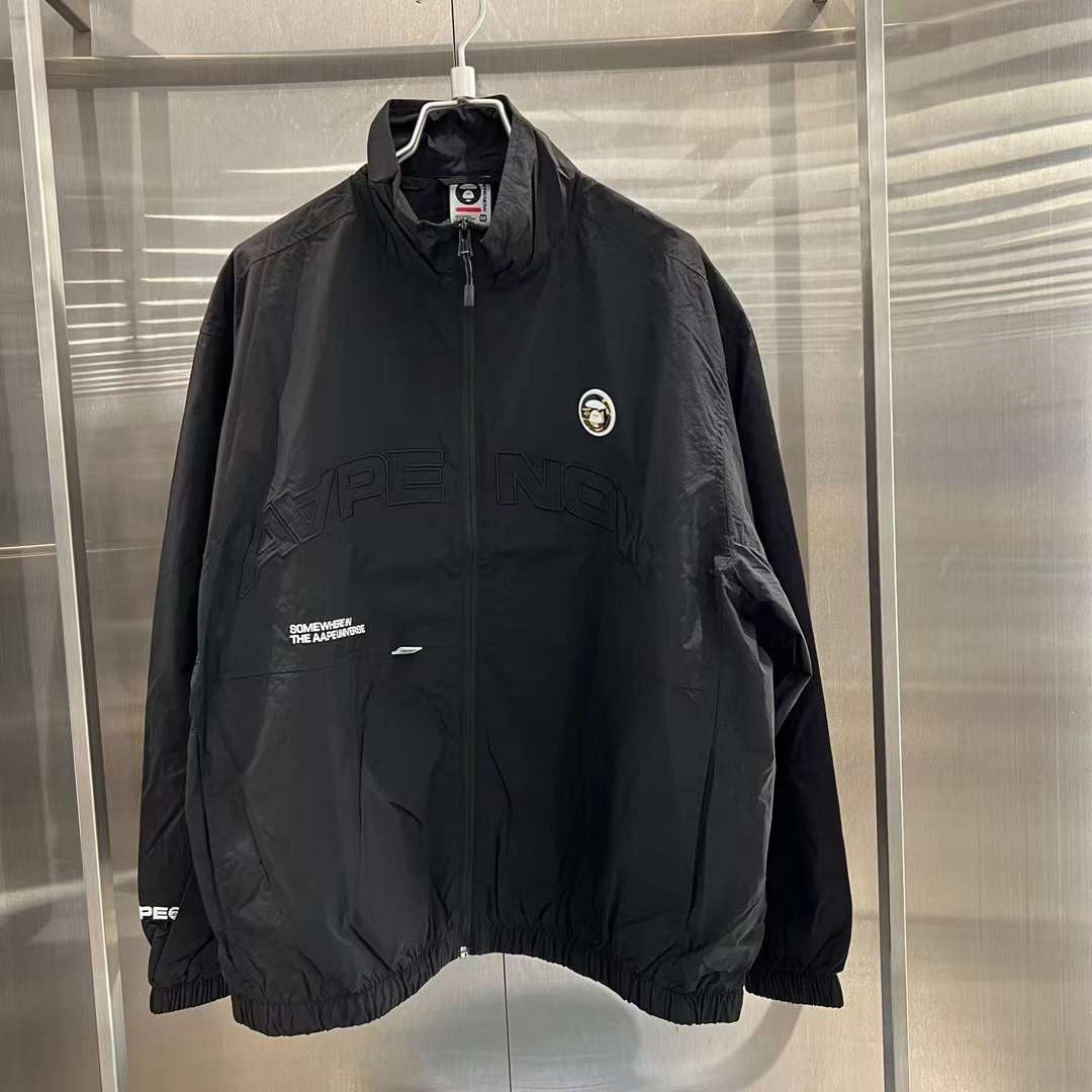 Aape 23 男裝 秋冬 猿顏迷彩徽章字母印花拉鏈薄夾克外套 7601XXL