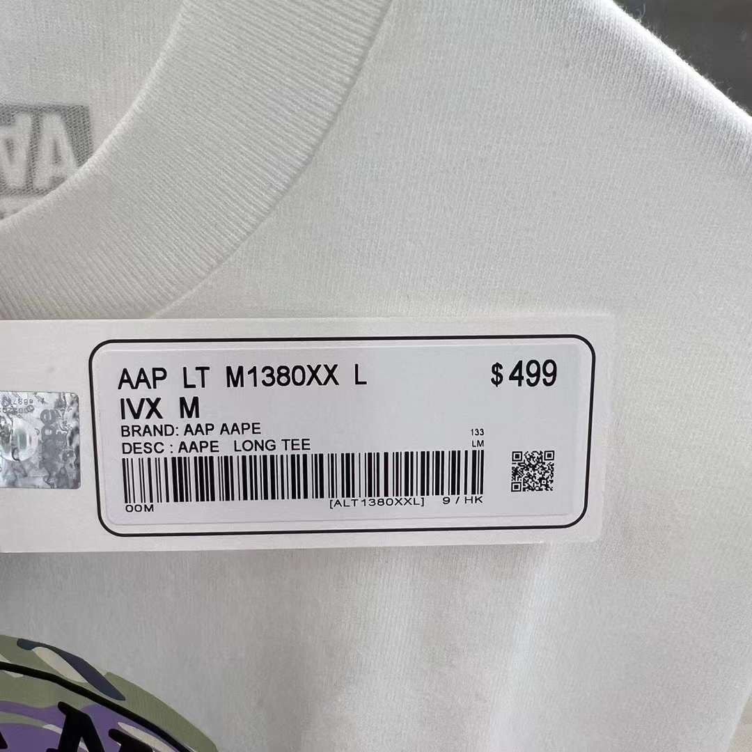 AAPE Moonface long-sleeve tee 23 男裝 秋冬 猿顏迷彩圖案字母印花潮流休閑長袖T恤 1380XXL