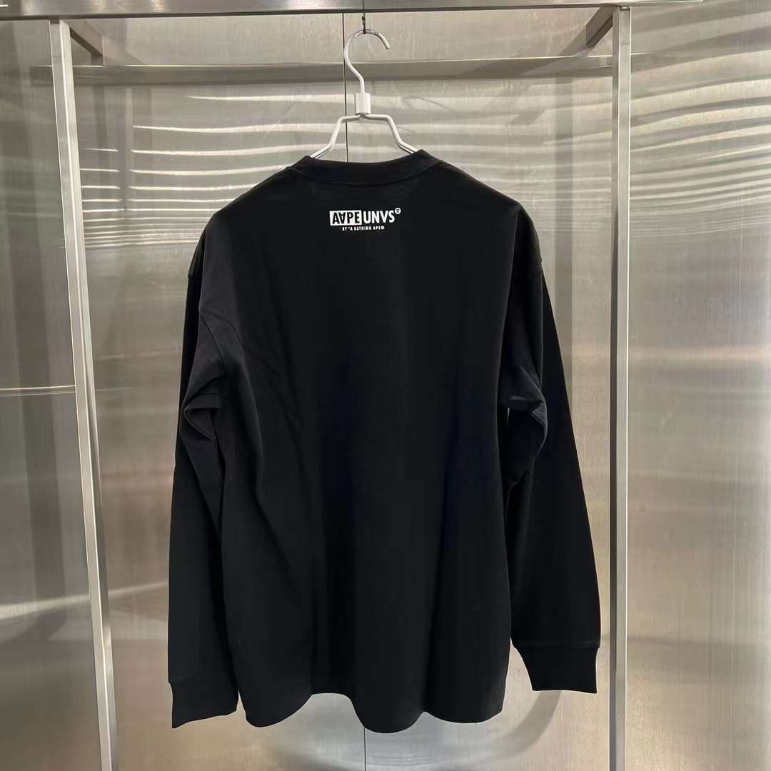 AAPE Moonface long-sleeve tee 23 男裝 秋冬 猿顏迷彩圖案字母印花潮流休閑長袖T恤 1380XXL