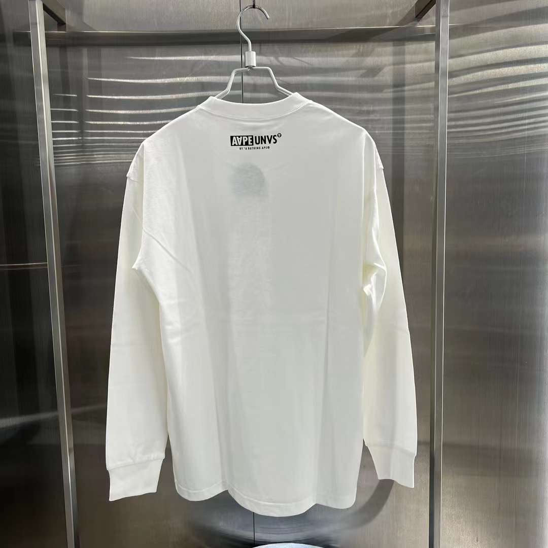 AAPE Moonface long-sleeve tee 23 男裝 秋冬 猿顏迷彩圖案字母印花潮流休閑長袖T恤 1380XXL
