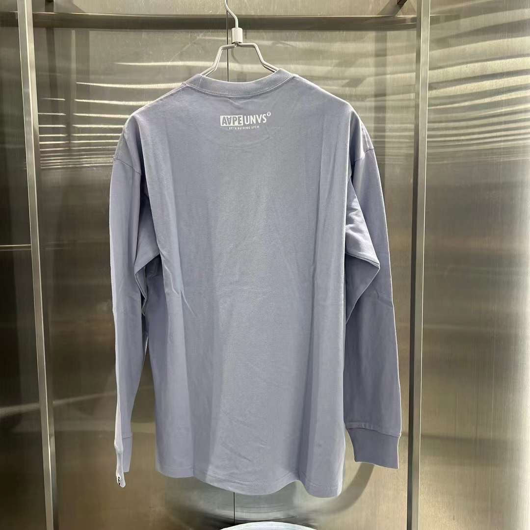 AAPE Moonface long-sleeve tee 23 男裝 秋冬 猿顏迷彩圖案字母印花潮流休閑長袖T恤 1380XXL