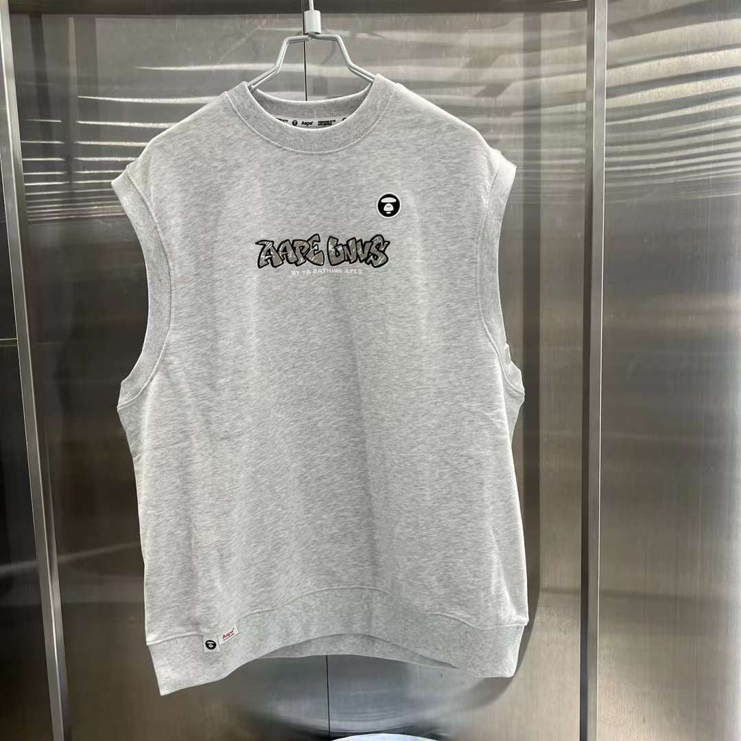 Aape 23 男裝 秋冬 猿顏徽章字母圖案刺繡潮流背心衛衣 A360XXL