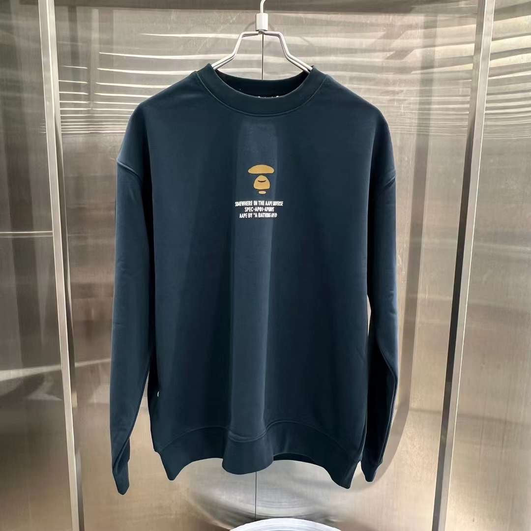 Aape 23 男裝 秋冬 猿顏迷彩圖案字母印花個性圓領衛衣 A323XXL