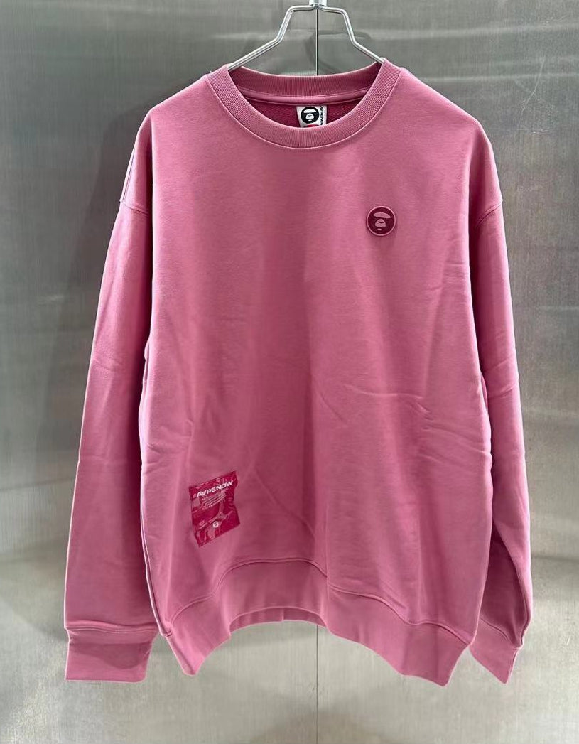 香港專櫃代購 Aape 男裝 24秋冬猿顏徽章字母刺繡簡約休閑圓領衛衣318