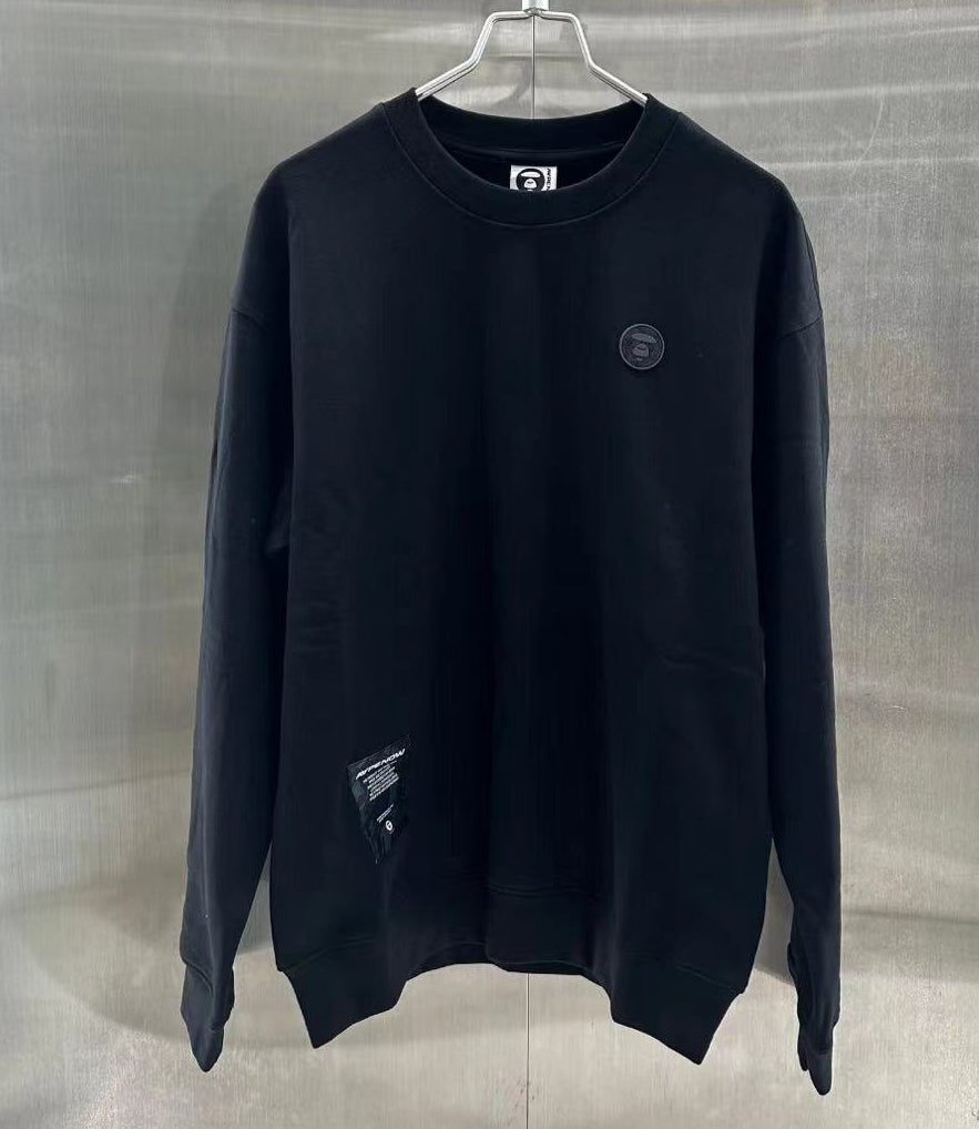香港專櫃代購 Aape 男裝 24秋冬猿顏徽章字母刺繡簡約休閑圓領衛衣318