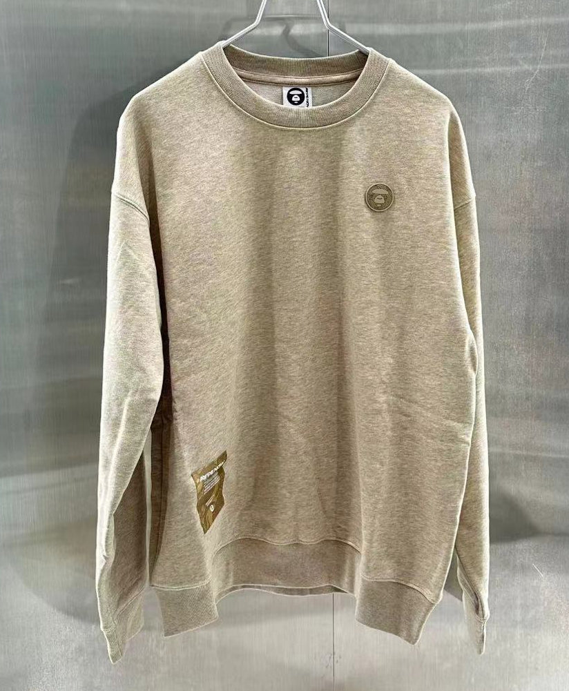 香港專櫃代購 Aape 男裝 24秋冬猿顏徽章字母刺繡簡約休閑圓領衛衣318
