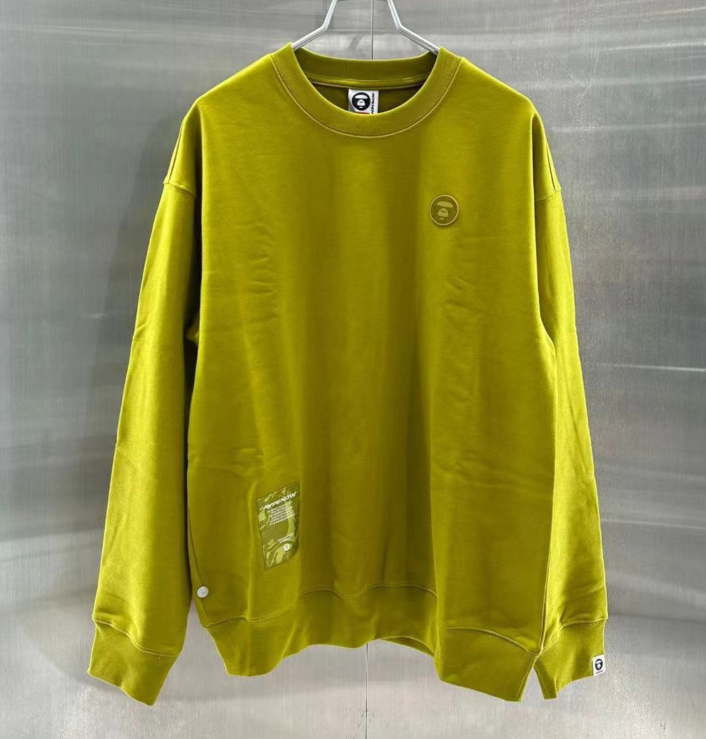 香港專櫃代購 Aape 男裝 24秋冬猿顏徽章字母刺繡簡約休閑圓領衛衣318