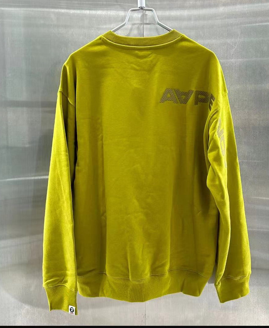 香港專櫃代購 Aape 男裝 24秋冬猿顏徽章字母刺繡簡約休閑圓領衛衣318