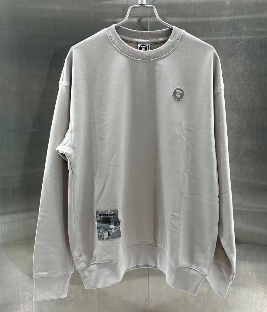 香港專櫃代購 Aape 男裝 24秋冬猿顏徽章字母刺繡簡約休閑圓領衛衣318