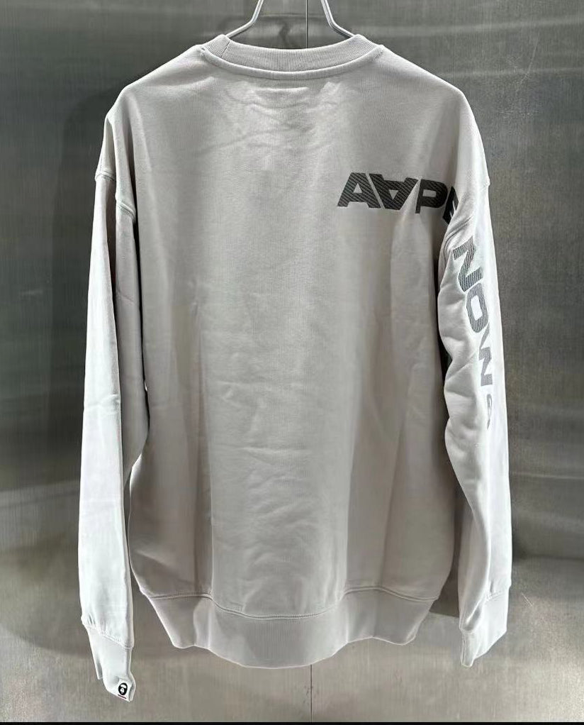 香港專櫃代購 Aape 男裝 24秋冬猿顏徽章字母刺繡簡約休閑圓領衛衣318