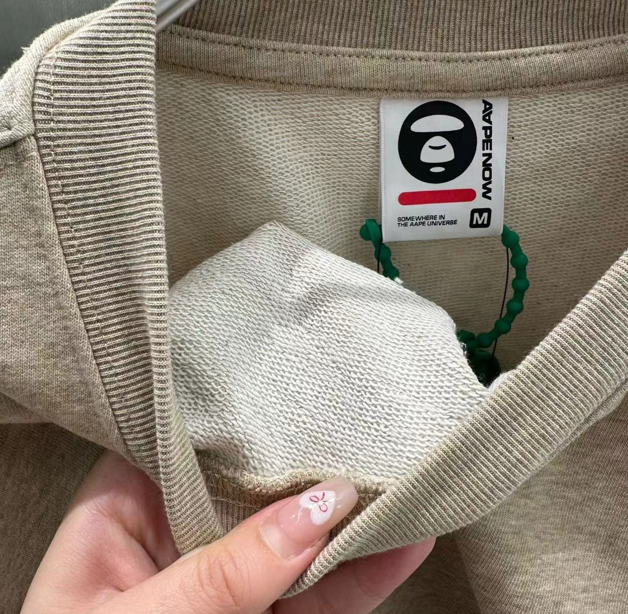 香港專櫃代購 Aape 男裝 24秋冬猿顏徽章字母刺繡簡約休閑圓領衛衣318
