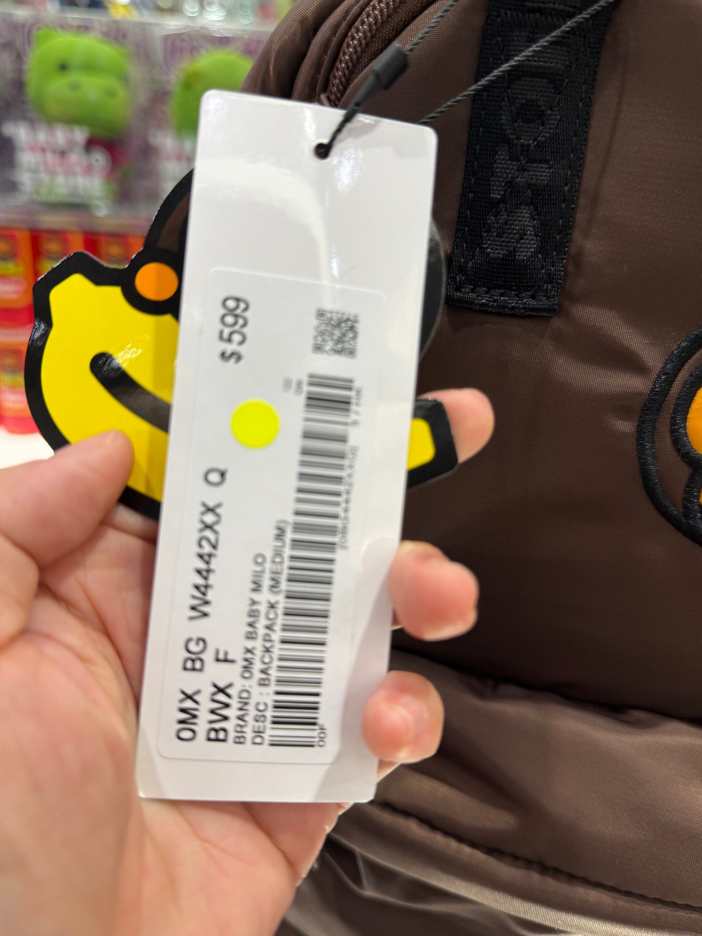 香港直郵 專櫃正品 BABY MILO STO 卡通刺繡小猴背提包雙肩包(中號)4442