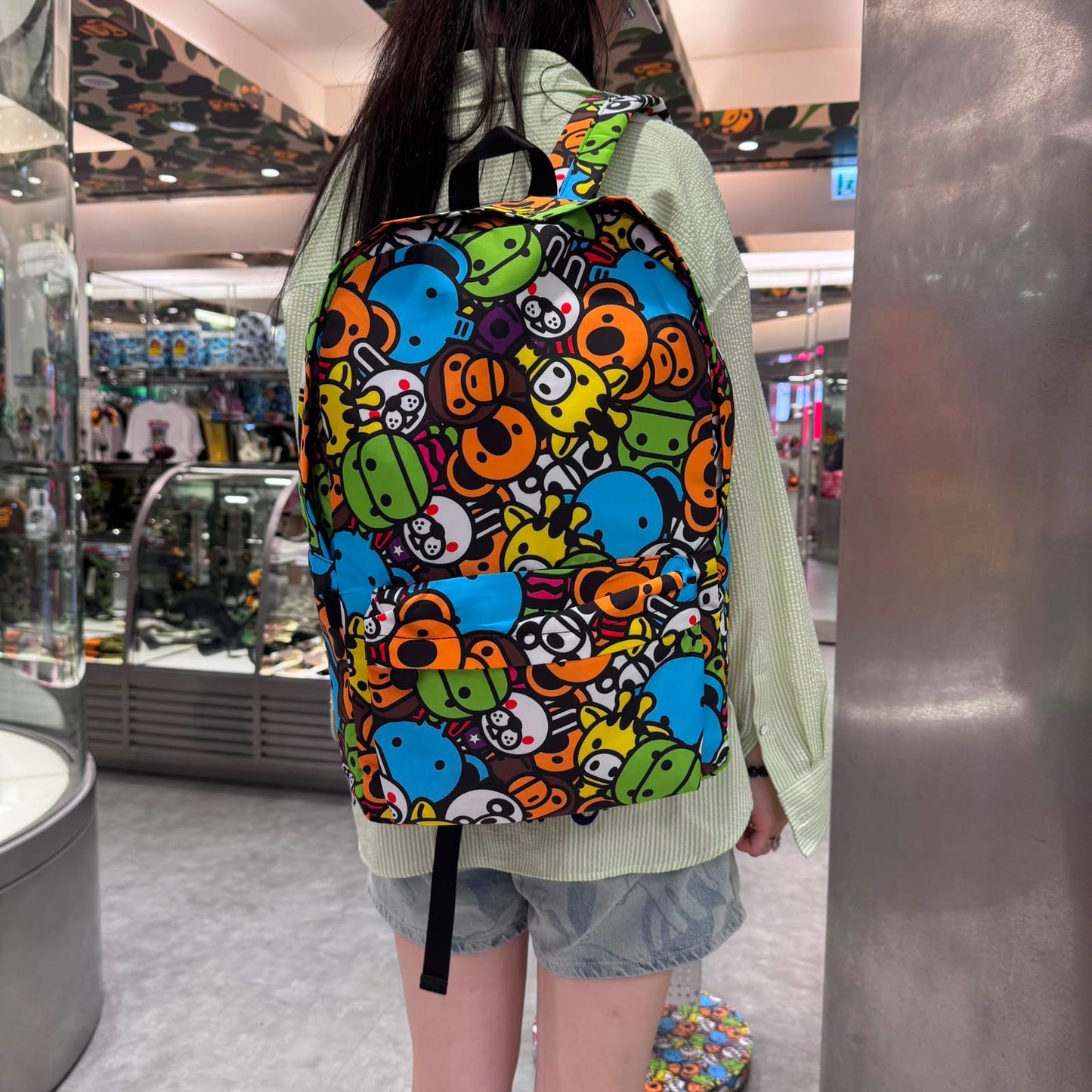香港直郵 專櫃正品 BABY MILO STORE 26秋冬卡通小猴子圖案雙肩包(大)4228 軟款
