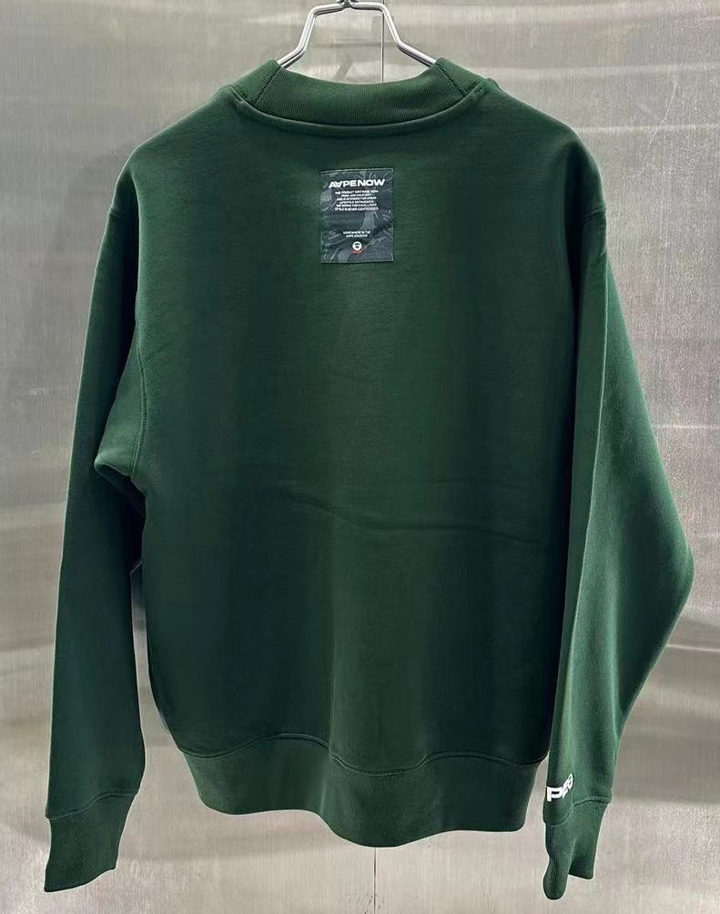香港專櫃代購 Aape 男裝 24秋冬猿顏徽章字母刺繡休閑V領開衫厚絨衛衣329