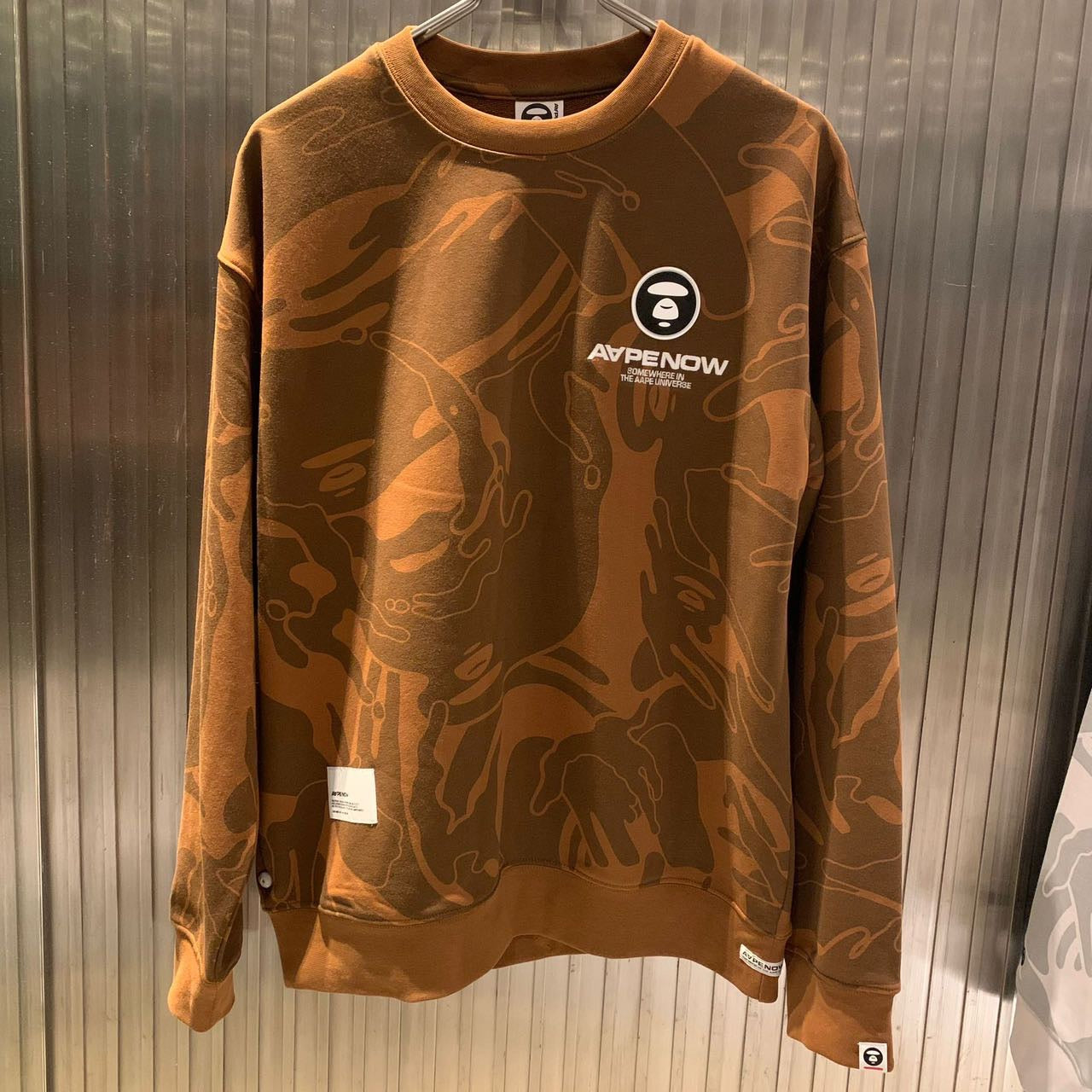 香港直郵 AAPE 23 秋冬 Moonface patch camo sweatshirt A305