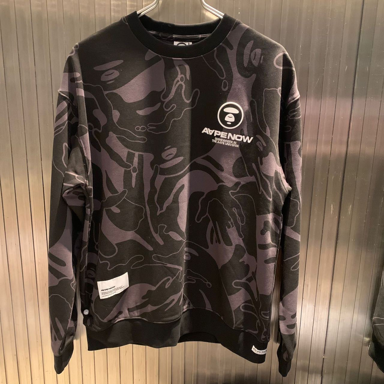香港直郵 AAPE 23 秋冬 Moonface patch camo sweatshirt A305