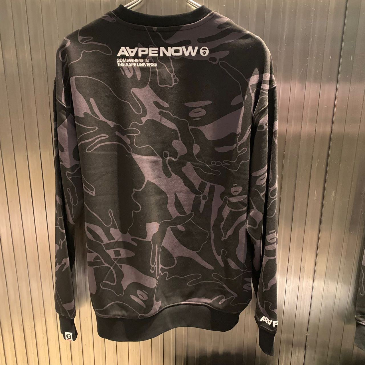 香港直郵 AAPE 23 秋冬 Moonface patch camo sweatshirt A305