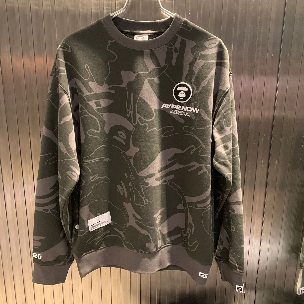 香港直郵 AAPE 23 秋冬 Moonface patch camo sweatshirt A305