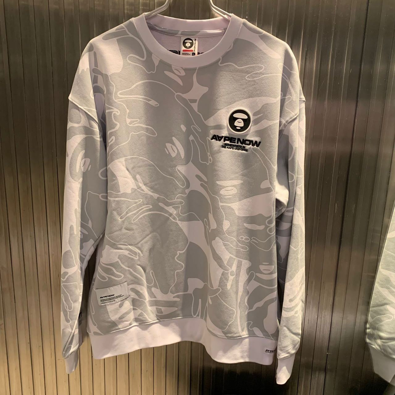 香港直郵 AAPE 23 秋冬 Moonface patch camo sweatshirt A305