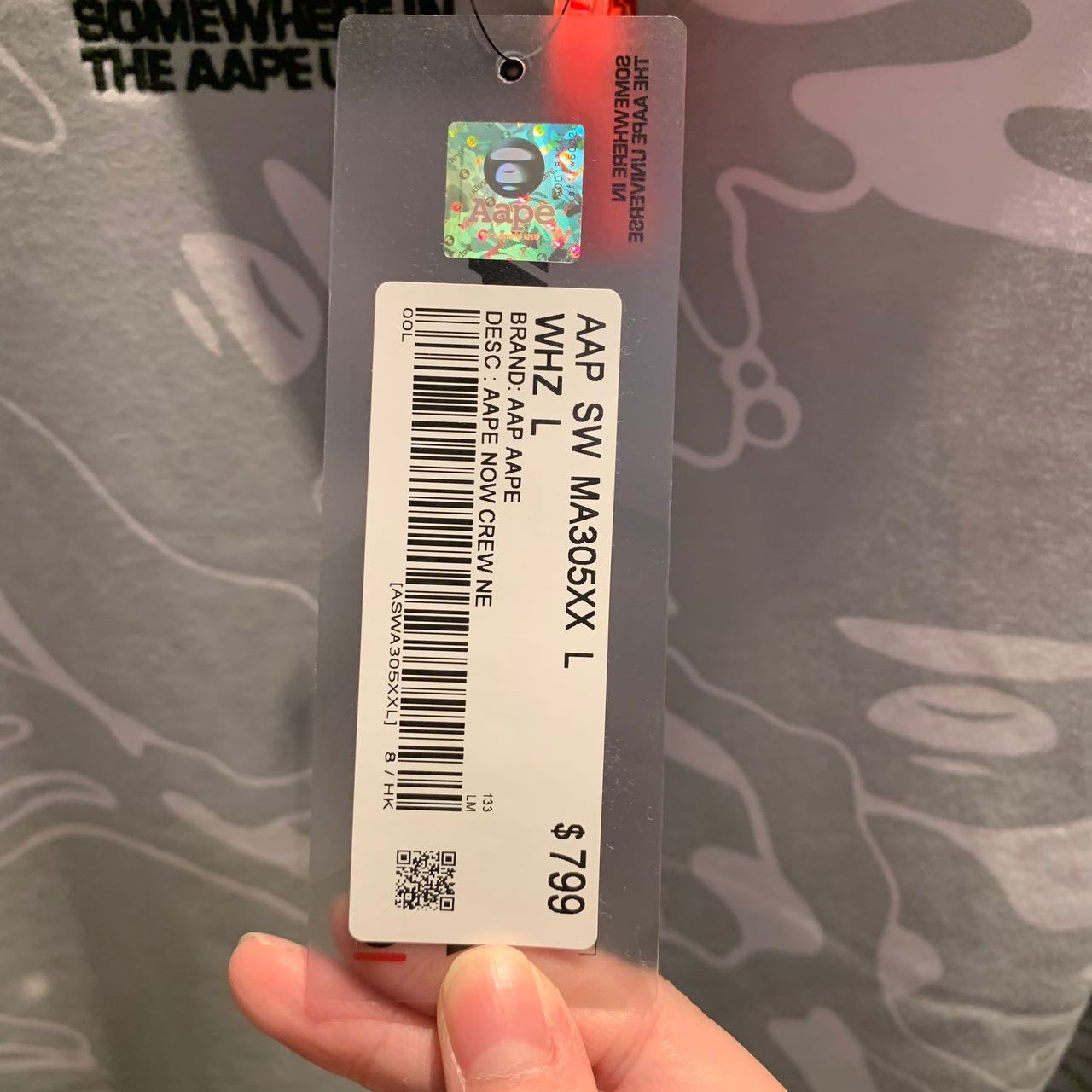 香港直郵 AAPE 23 秋冬 Moonface patch camo sweatshirt A305