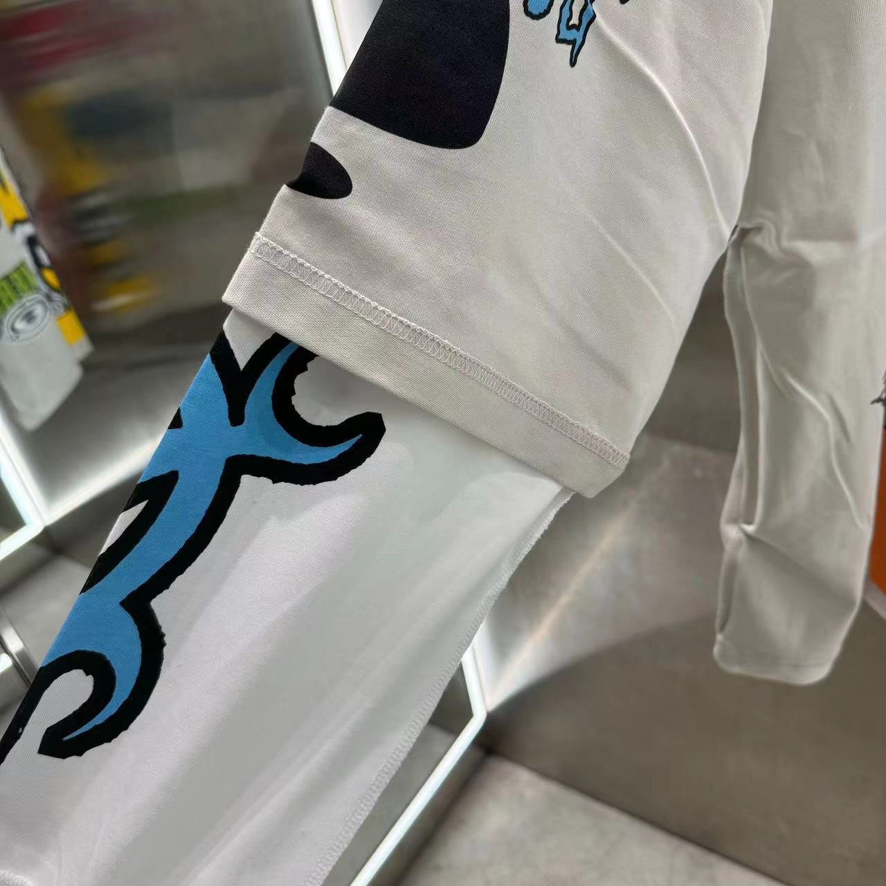 香港專櫃代購 Aape 男裝 24秋冬猿顏徽章字母印花潮流撞色拼接長袖T恤1543