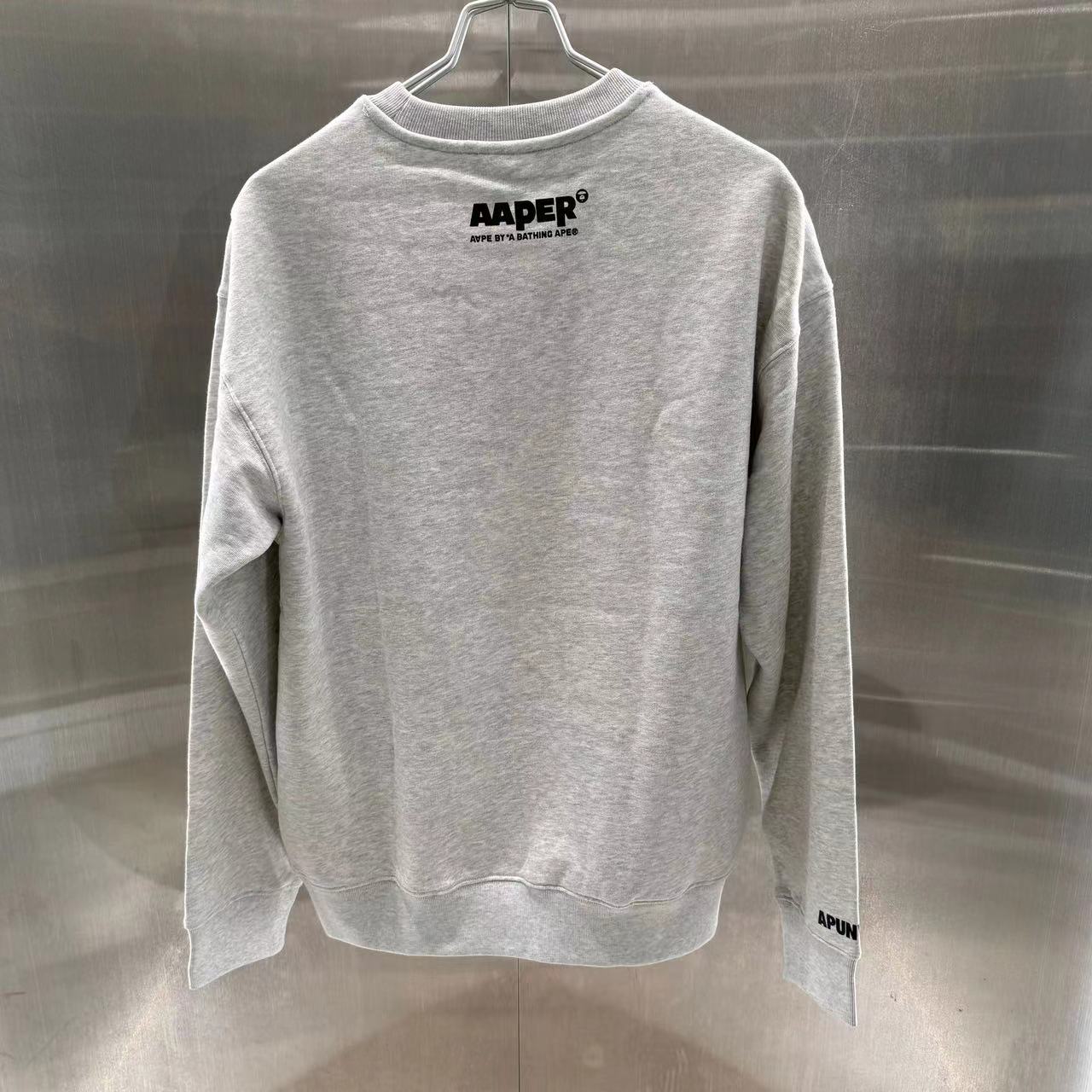 香港專櫃代購 Aape 男裝 24秋冬猿人軍團刺繡字母印花厚絨休閑圓領衛衣377