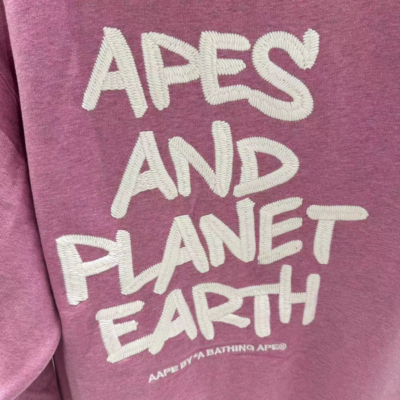 香港直郵 Aape 男裝 24年秋冬猿顏徽章潮流厚絨連帽棒球服衛衣347