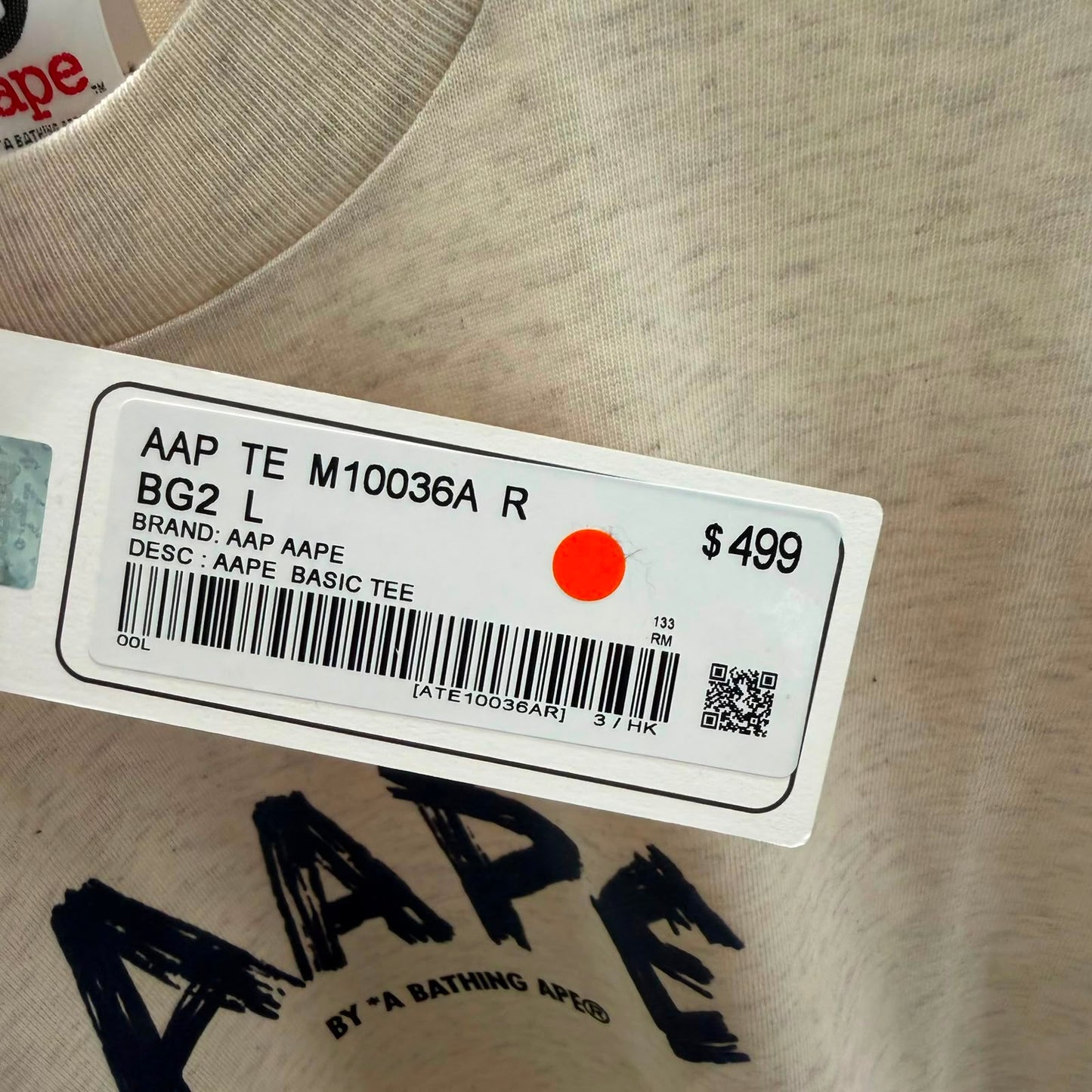 Aape 2026 秋冬 男裝秋冬鐵絲網字母塗鴉猿人簡約舒適短袖T恤 10036 XR