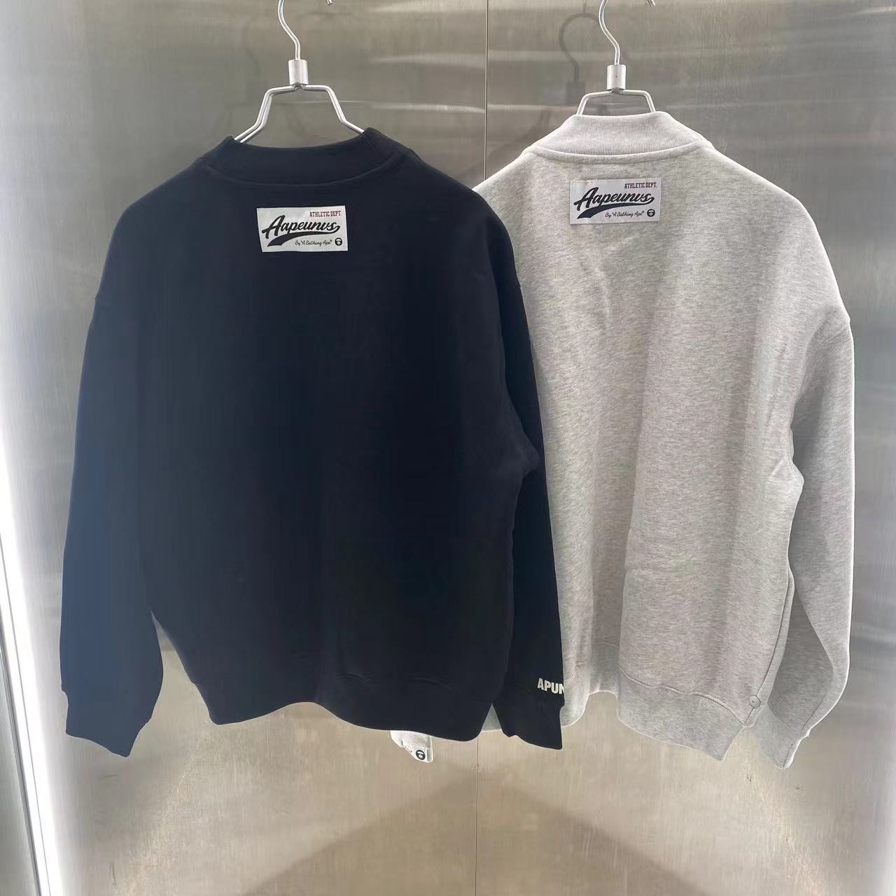香港專櫃代購 Aape 男裝 24秋冬男款猿顏徽章休閑潮流厚絨開衫衛衣外套348