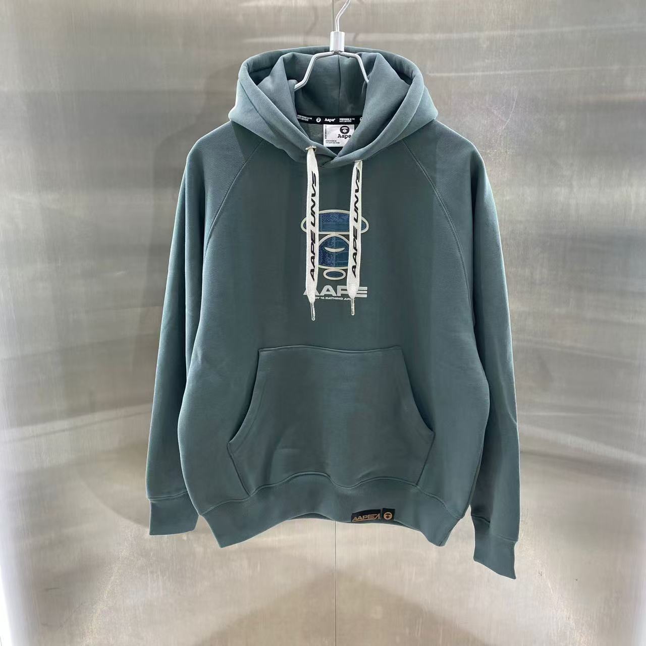 香港專櫃正品代購 Aape 24秋冬 蛇紋猿顏徽章嘻哈潮流休閑薄絨連帽衛衣357