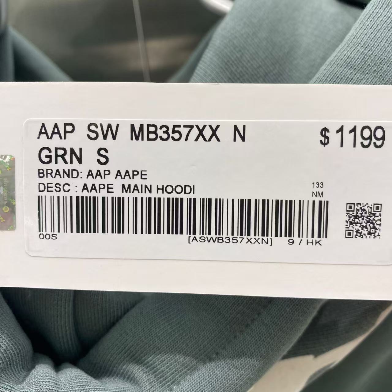 香港專櫃正品代購 Aape 24秋冬 蛇紋猿顏徽章嘻哈潮流休閑薄絨連帽衛衣357