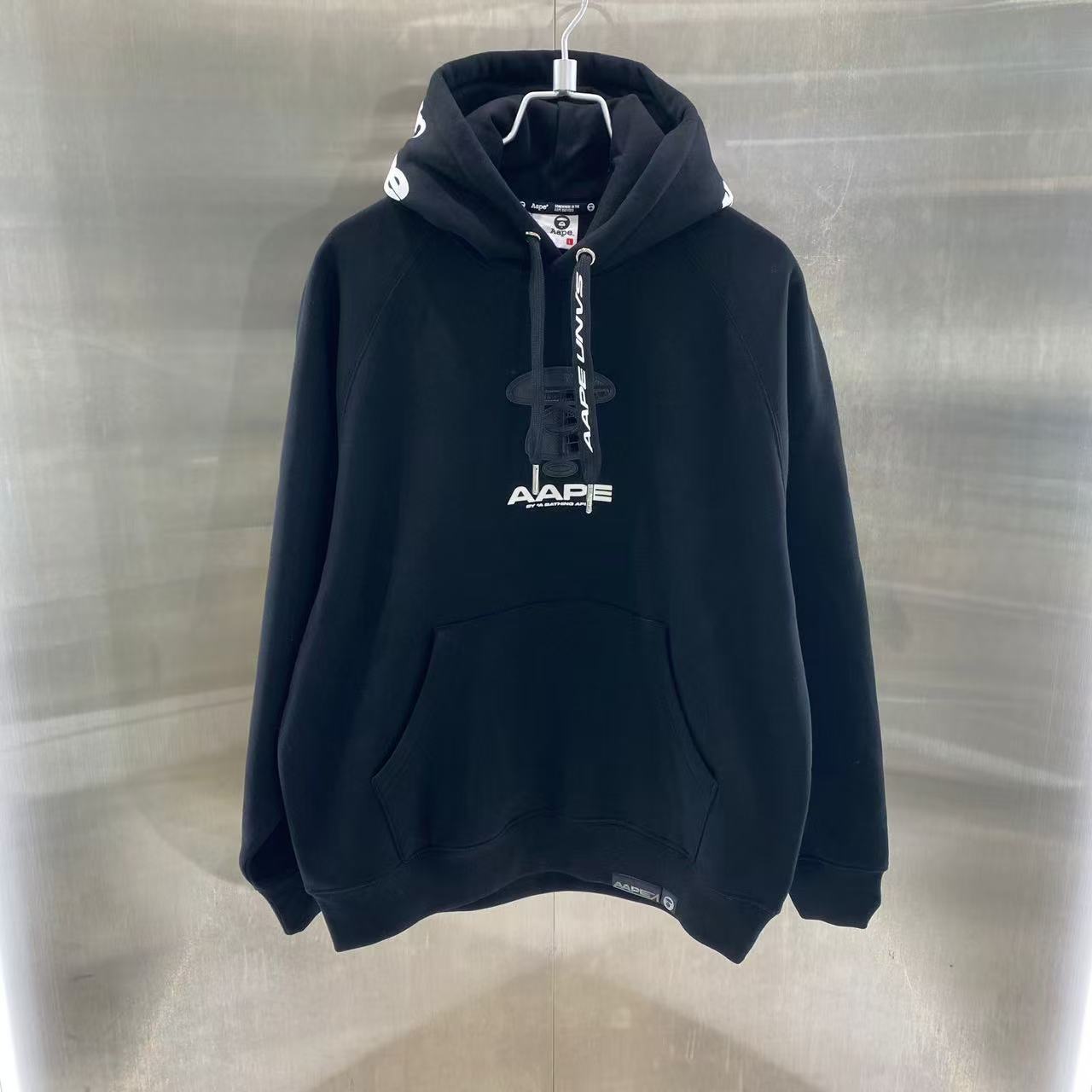 香港專櫃正品代購 Aape 24秋冬 蛇紋猿顏徽章嘻哈潮流休閑薄絨連帽衛衣357