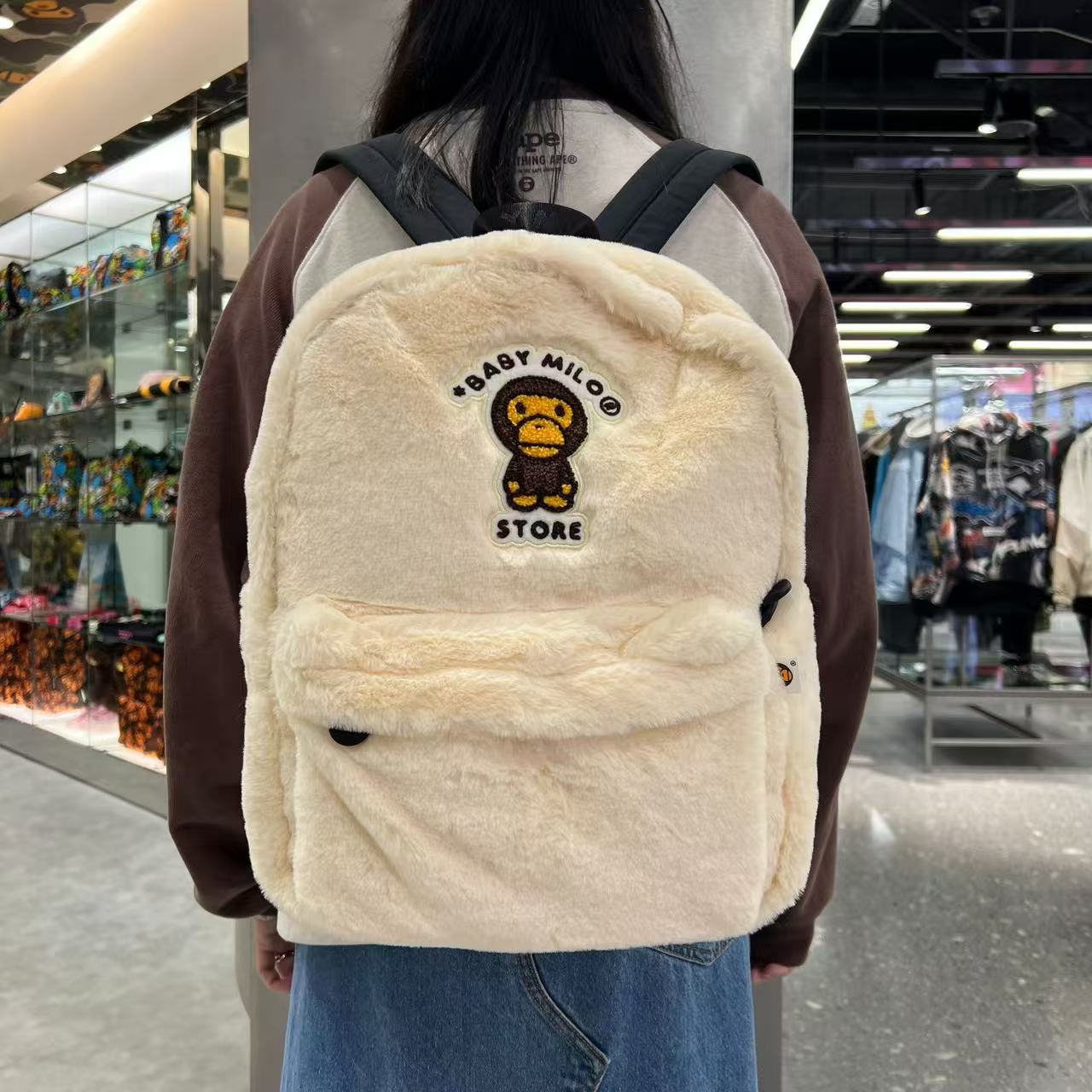 香港專櫃正品代購 BABY MILO STORE配飾毛絨卡通小猴雙肩包背包4321