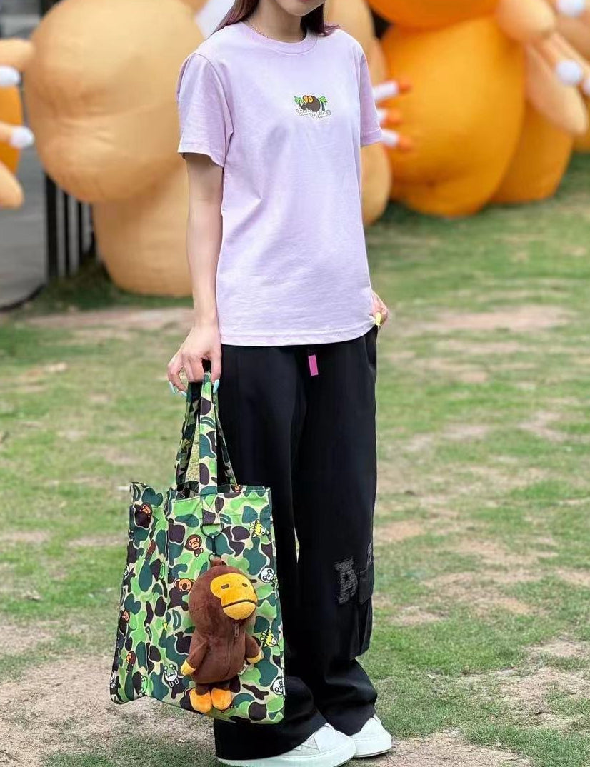 香港專櫃 BABY MILO STOR 卡通小猴掛件可收納袋兩件套組 環保袋4388