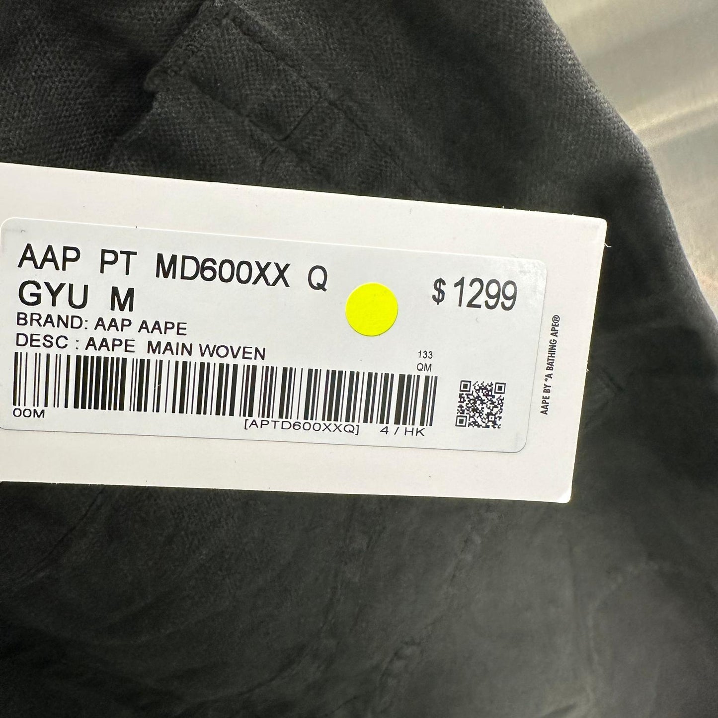 香港直郵 專櫃正品 Aape 26春夏 男 猿人刺繡水洗做舊漸變休閑長褲D600XXQ