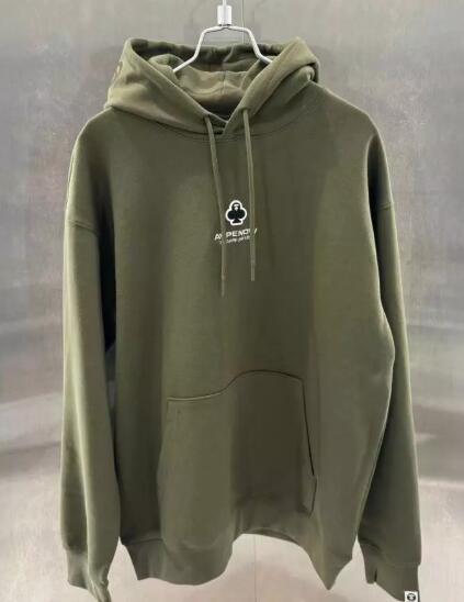 香港直郵 aape 男裝 24秋冬撲克猿顏徽章字母刺繡簡約休閑連帽衛衣323