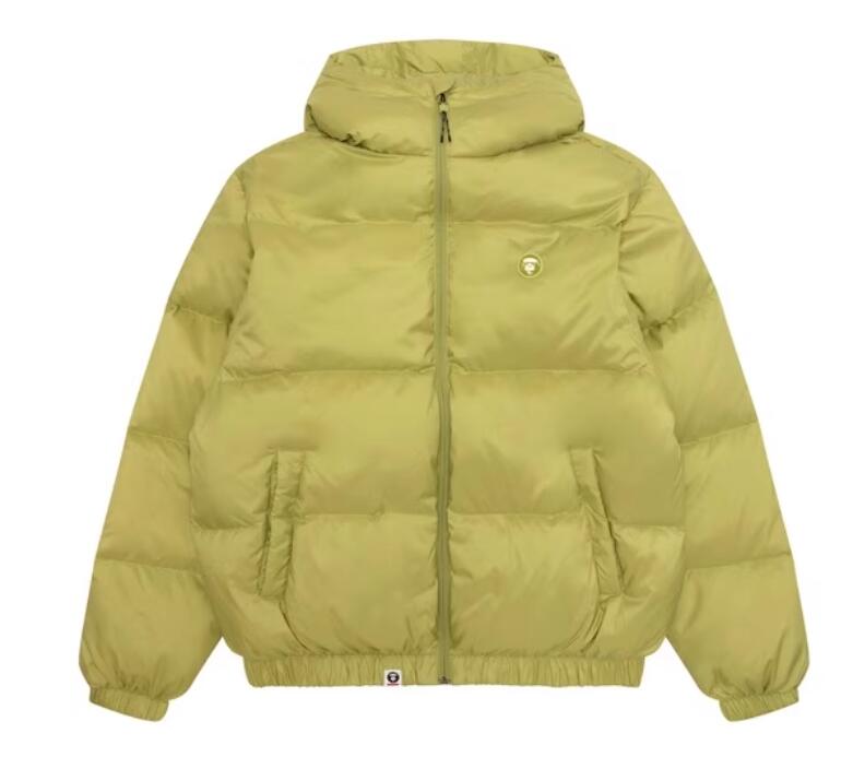 香港直郵 Aape 25秋冬 男 小標徽章簡約潮流連帽面包羽絨服外套7725